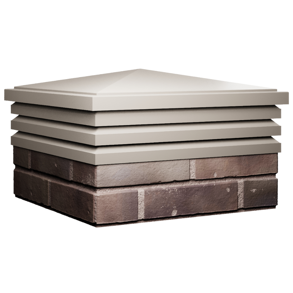 Колпак Zking Бона ХайТек Бежевый на столб 2х2 кирпича (513х513мм) в Троицке фото