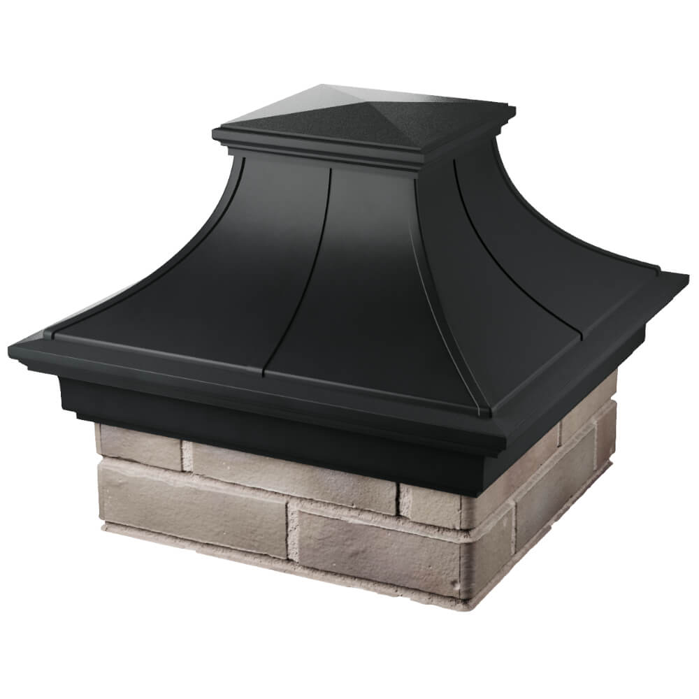 Колпак Zking Монблан Премиум Черный на столб 1.5х1.5 кирпича (385х385мм) в Троицке фото