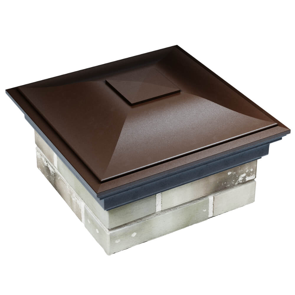 Колпак Zking Монблан Коричневый на столб 1.5х1.5 кирпича (385х385мм) в Троицке фото