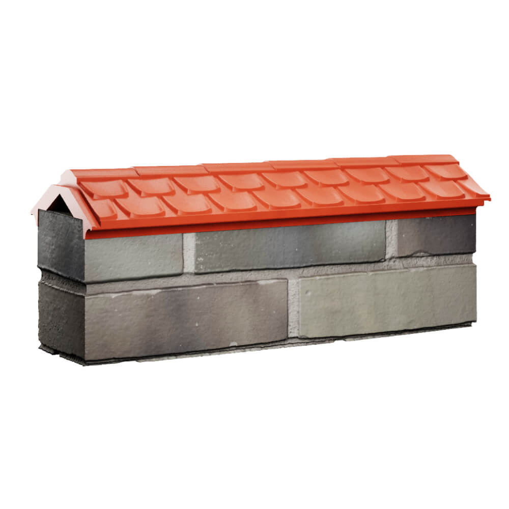 Парапет Zking Эльбрус Красный с посадкой на 0.5 кирпича (130мм) Троицк фото