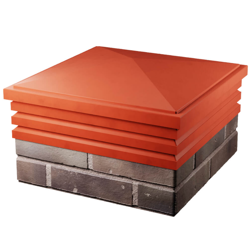 Колпак Zking Бона ХайТек Красный на столб 2х2 кирпича (513х513мм) в Троицке фото