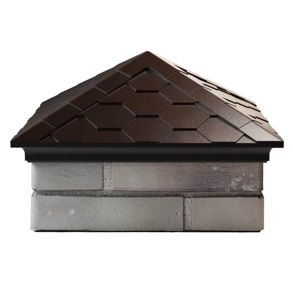 Колпак Zking Эверест Коричневый на столб 1.5х1.5 кирпича (390х390мм) Троицк фото