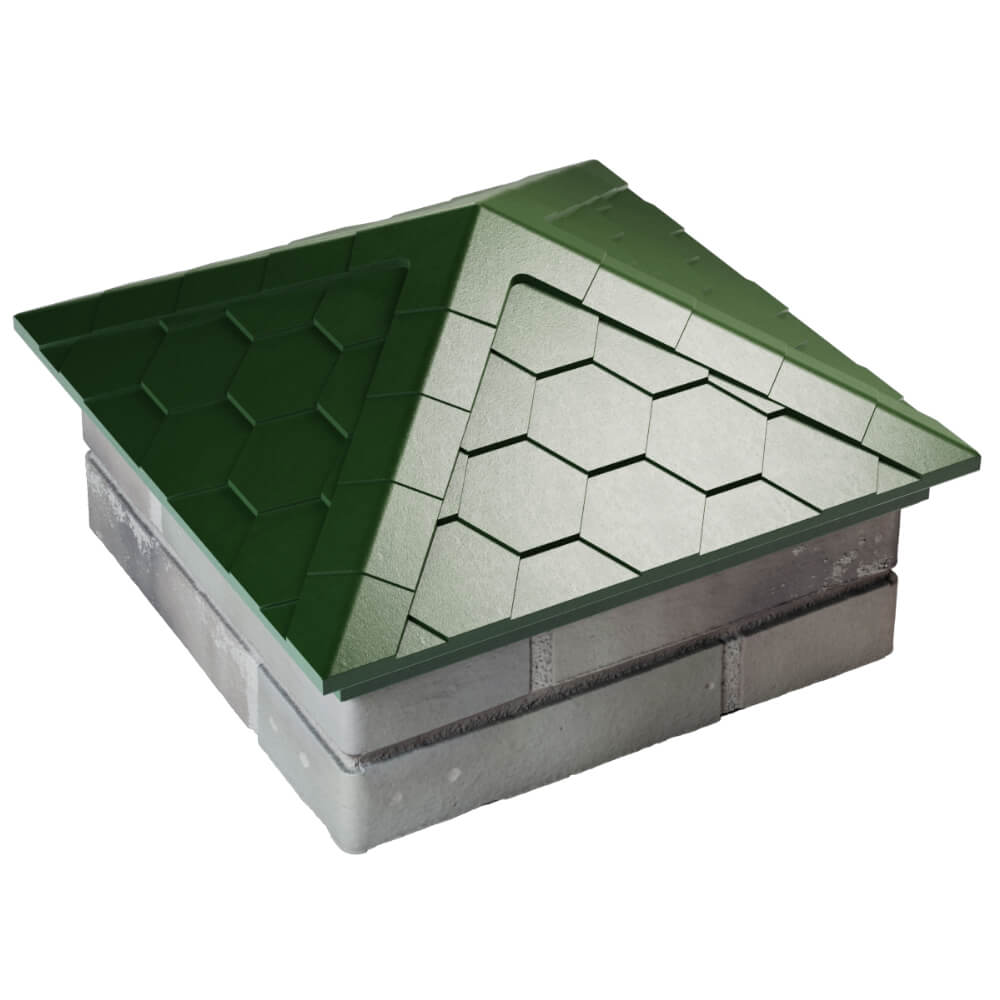 Колпак Zking Эверест Зеленый на столб 1.5х1.5 кирпича (390х390мм) в Троицке фото