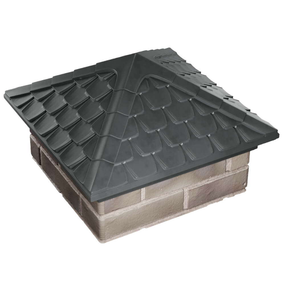 Колпак Zking Эльбрус Серый на столб 1.5х1.5 кирпича (385х385мм) в Троицке фото