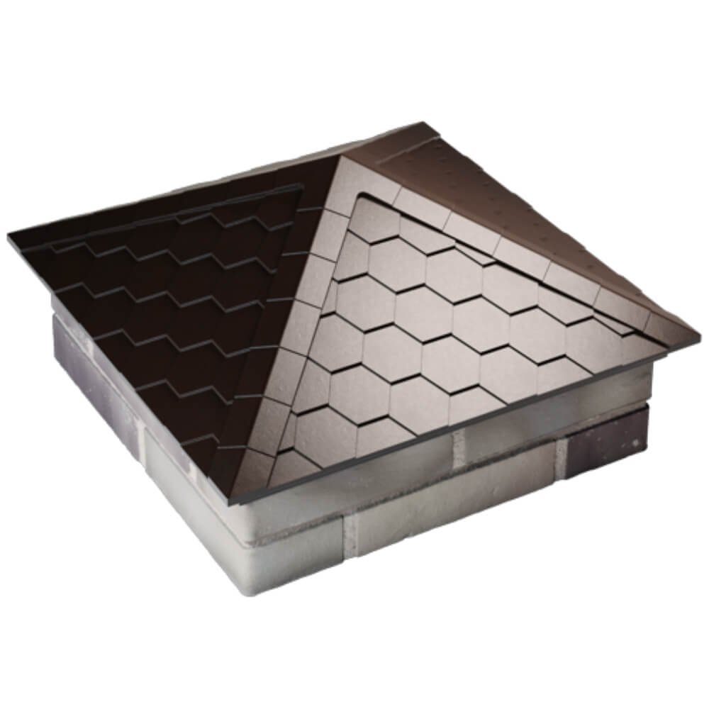 Колпак Zking Эверест Коричневый на столб 2х2 кирпича (535х535мм) Троицк фото