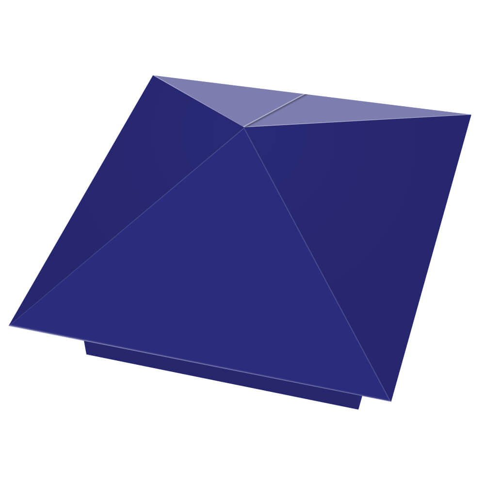 Колпак металлический 400х400мм RAL5002 Синий Ультрамарин заборный Троицк фото