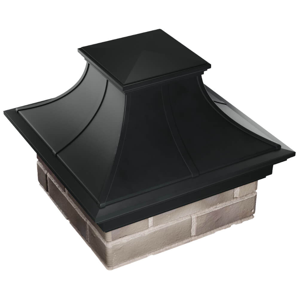 Колпак Zking Монблан Премиум Черный на столб 1.5х1.5 кирпича (385х385мм) в Троицке фото