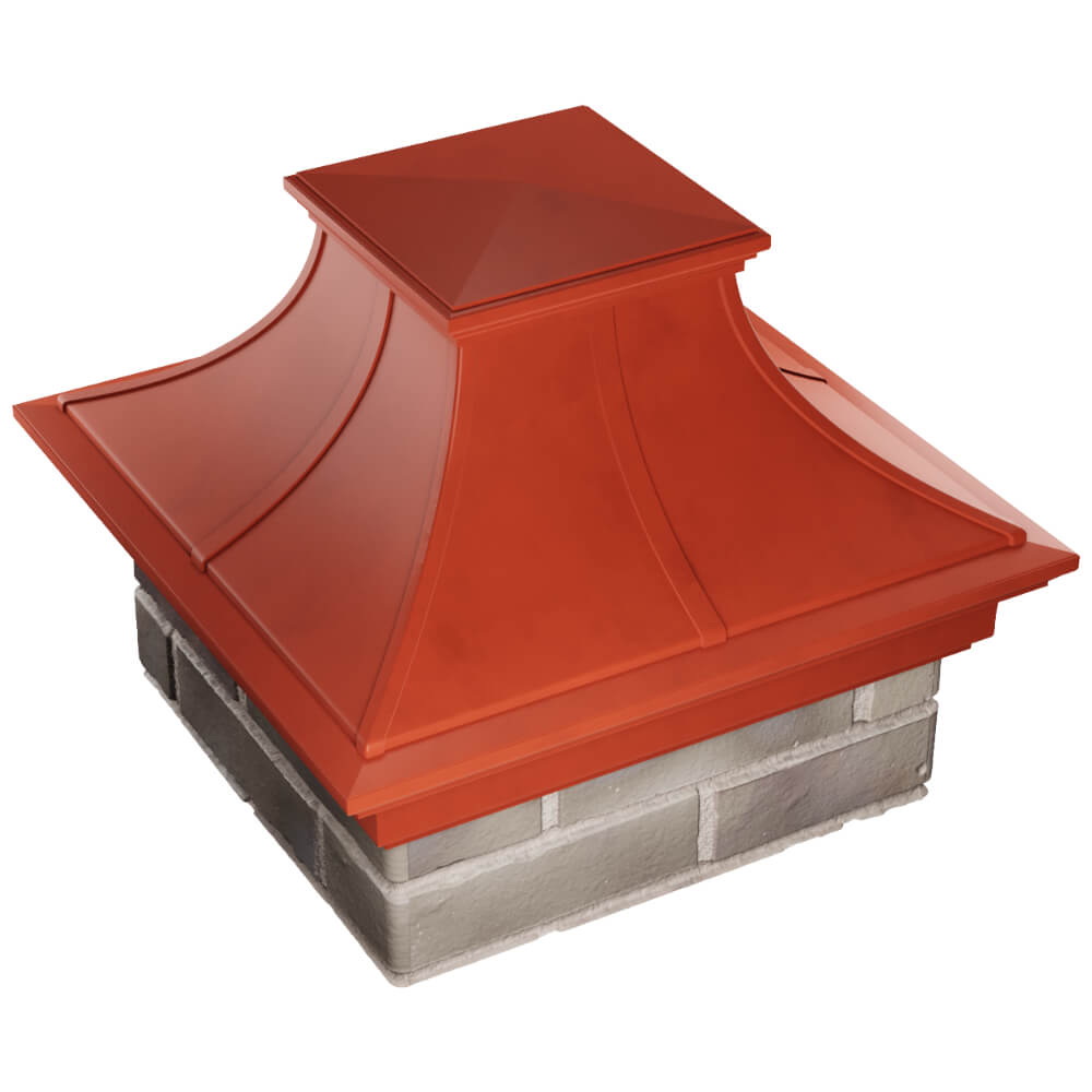 Колпак Zking Монблан Премиум Красный на столб 1.5х1.5 кирпича (385х385мм) в Троицке фото