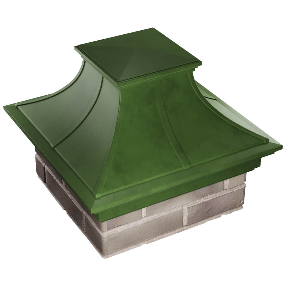 Колпак Zking Монблан Премиум Зеленый на столб 1.5х1.5 кирпича (385х385мм) в Троицке фото