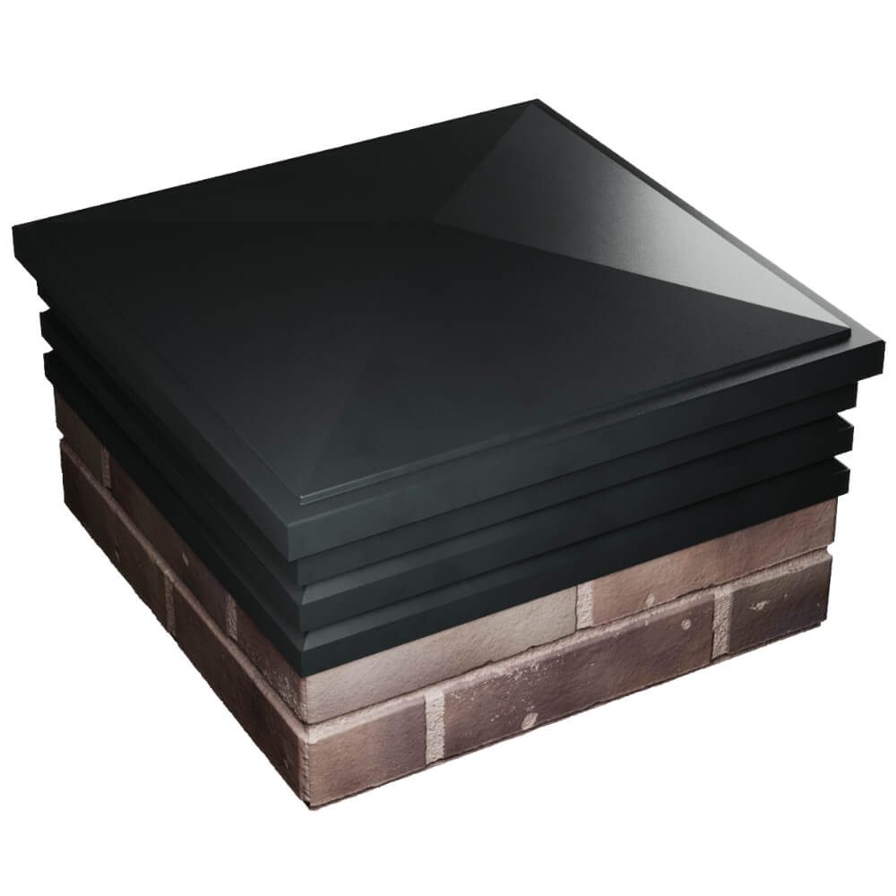 Колпак Zking Бона ХайТек Черный на столб 2х2 кирпича (513х513мм) в Троицке фото