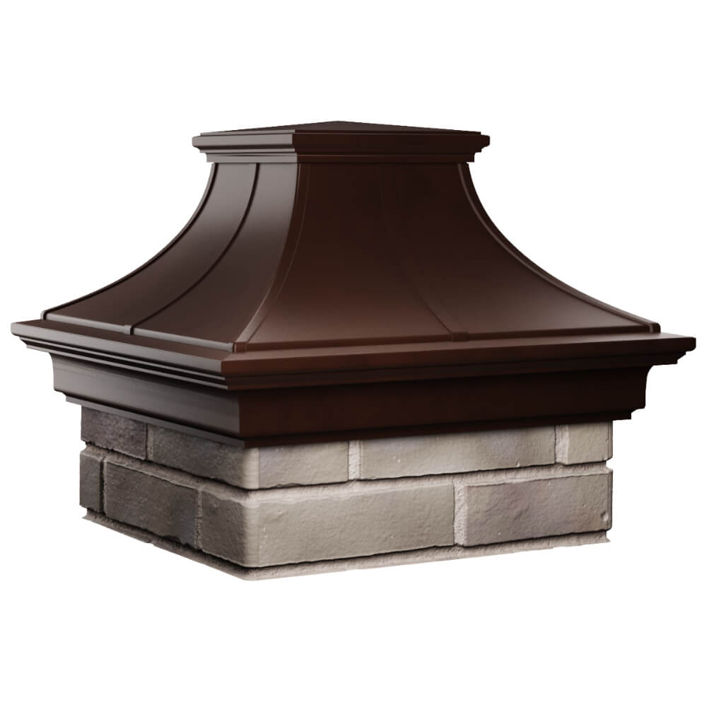 Колпак Zking Монблан Премиум Коричневый на столб 1.5х1.5 кирпича (385х385мм) в Троицке фото