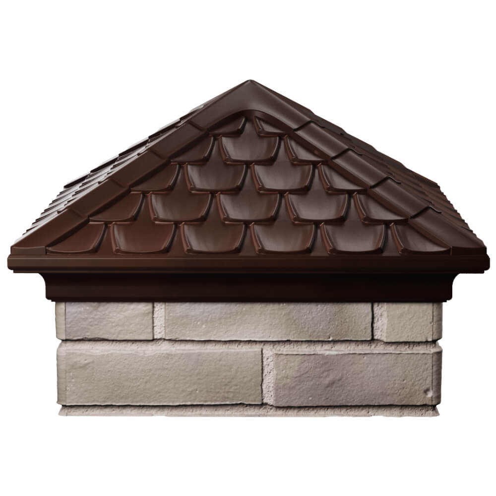 Колпак Zking Эльбрус Коричневый на столб 1.5х1.5 кирпича (385х385мм) Троицк фото