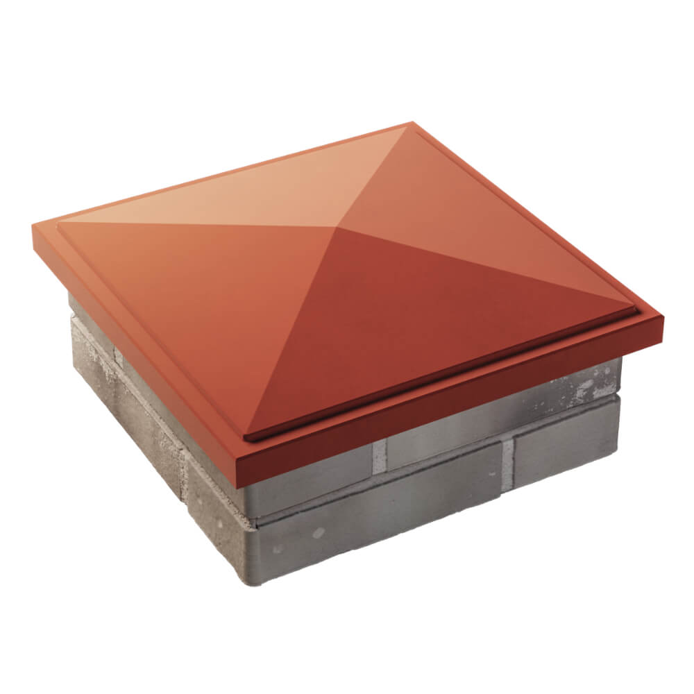 Колпак Zking БонаМоно Красный на столб 1.5х1.5 кирпича (385х385, 400х400мм) в Троицке фото