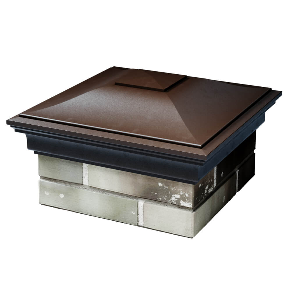 Колпак Zking Монблан Коричневый на столб 1.5х1.5 кирпича (385х385мм) в Троицке фото