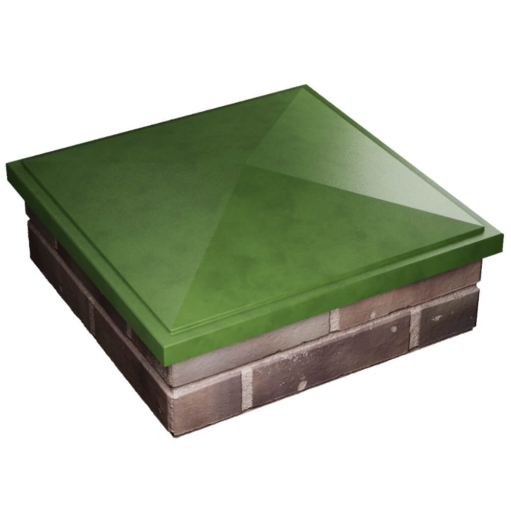 Колпак Zking БонаМоно Зеленый на столб 2х2 кирпича (515х515, 530х530мм) в Троицке фото