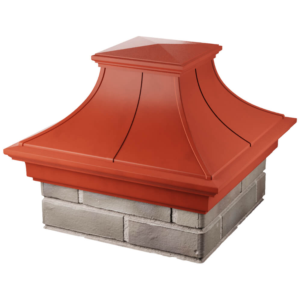 Колпак Zking Монблан Премиум Красный на столб 1.5х1.5 кирпича (385х385мм) в Троицке фото