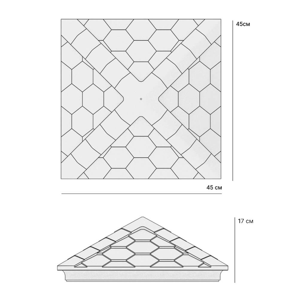 Колпак Zking Эверест Серый на столб 1.5х1.5 кирпича (390х390мм) в Троицке фото