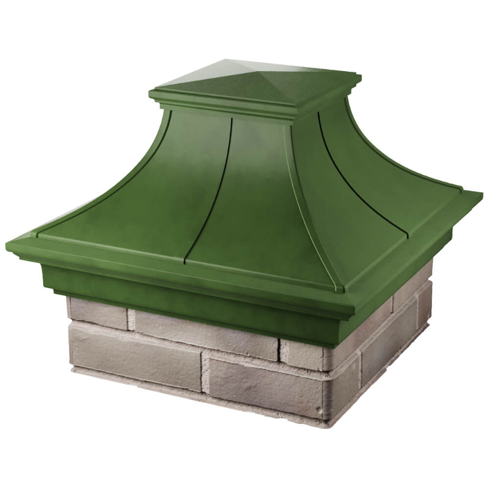 Колпак Zking Монблан Премиум Зеленый на столб 1.5х1.5 кирпича (385х385мм) в Троицке фото
