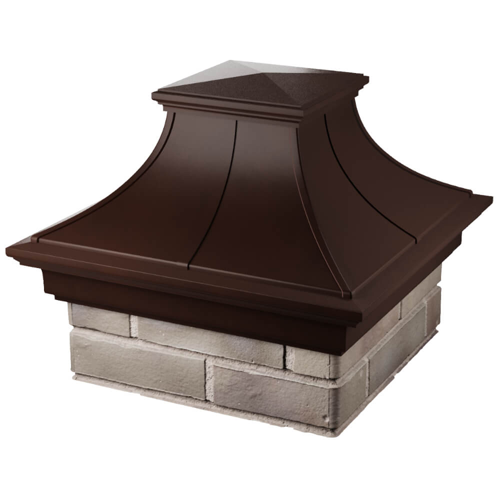 Колпак Zking Монблан Премиум Коричневый на столб 1.5х1.5 кирпича (385х385мм) в Троицке фото