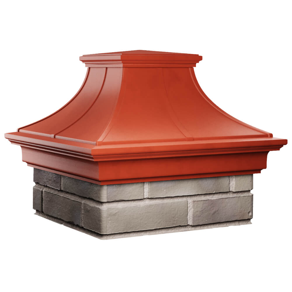 Колпак Zking Монблан Премиум Красный на столб 1.5х1.5 кирпича (385х385мм) в Троицке фото