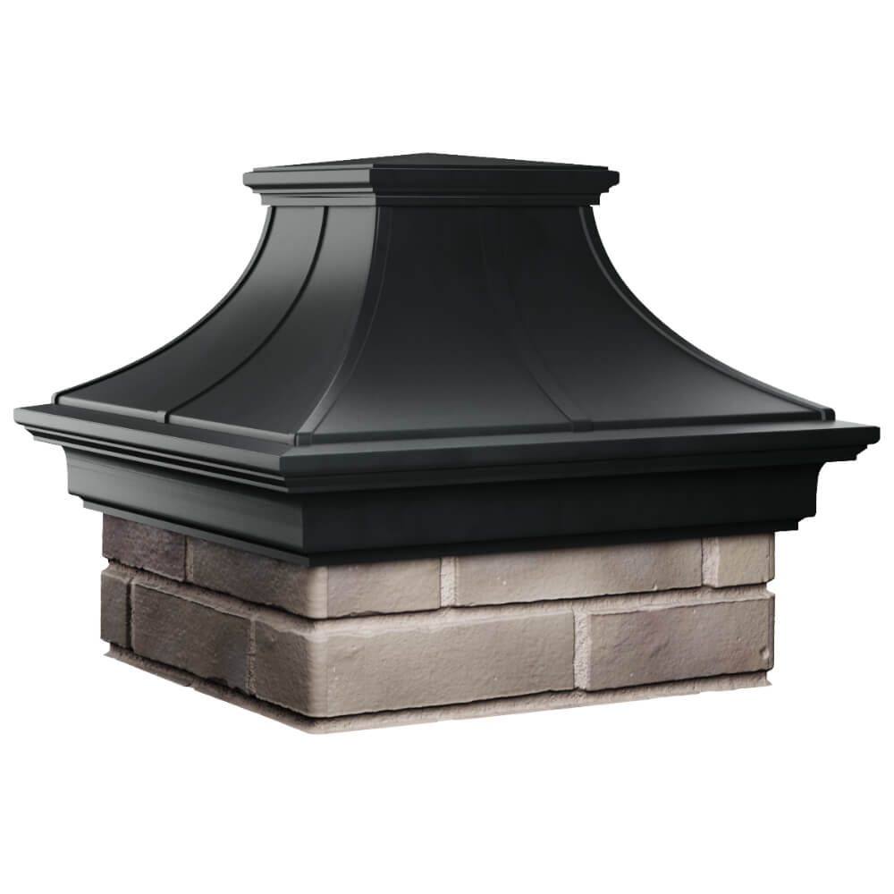 Колпак Zking Монблан Премиум Черный на столб 1.5х1.5 кирпича (385х385мм) в Троицке фото