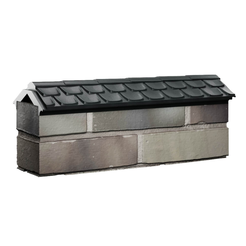 Парапет Zking Эльбрус Черный с посадкой на 0.5 кирпича (130мм) Троицк фото