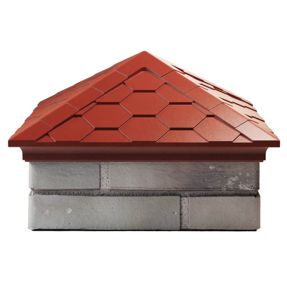 Колпак Zking Эверест Красный на столб 1.5х1.5 кирпича (390х390мм) Троицк фото