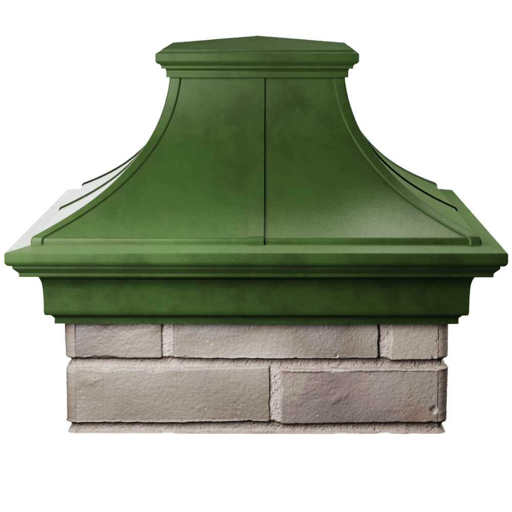 Колпак Zking Монблан Премиум Зеленый на столб 1.5х1.5 кирпича (385х385мм) Троицк фото