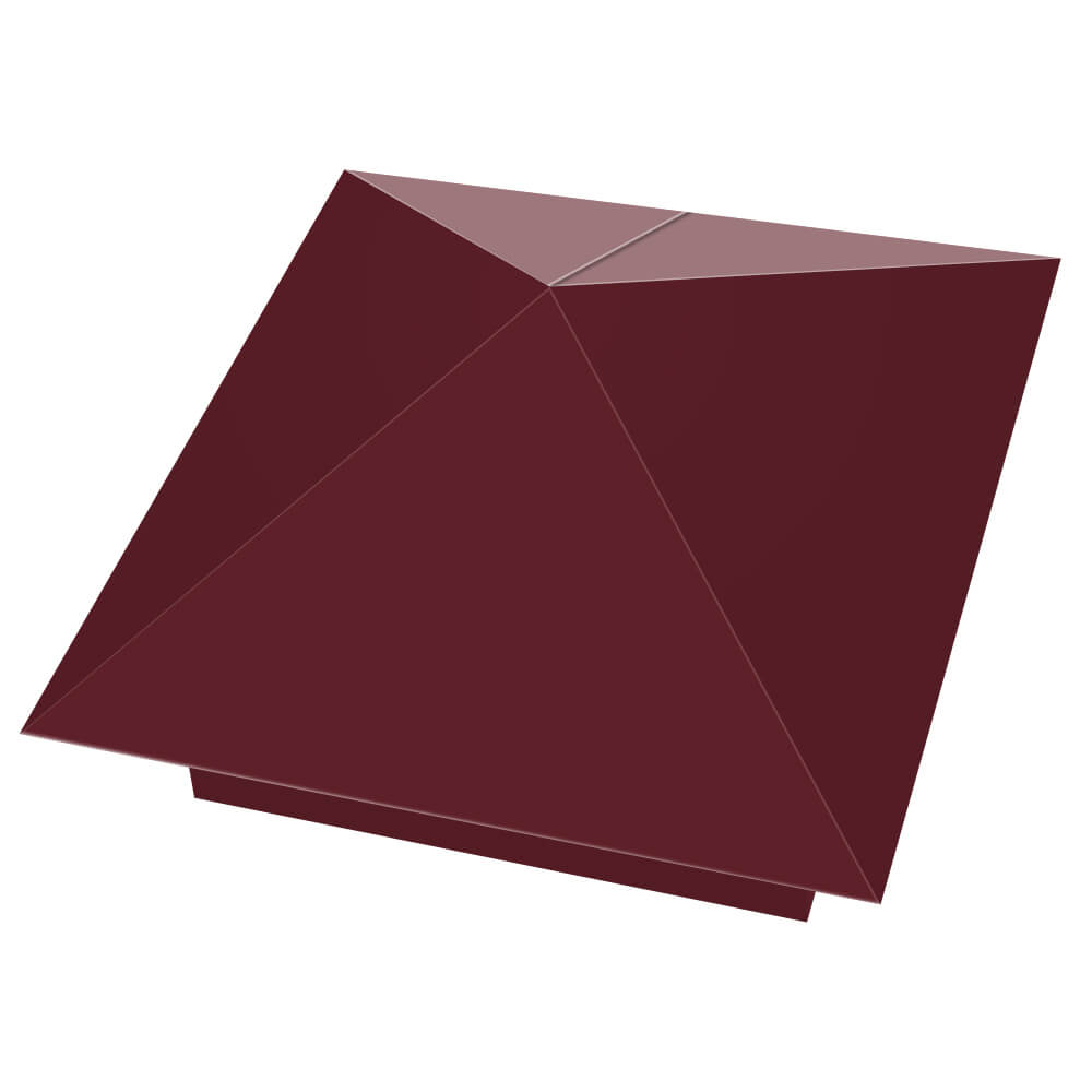 Колпак металлический 390х390мм RAL3005 Красное Вино заборный Троицк фото