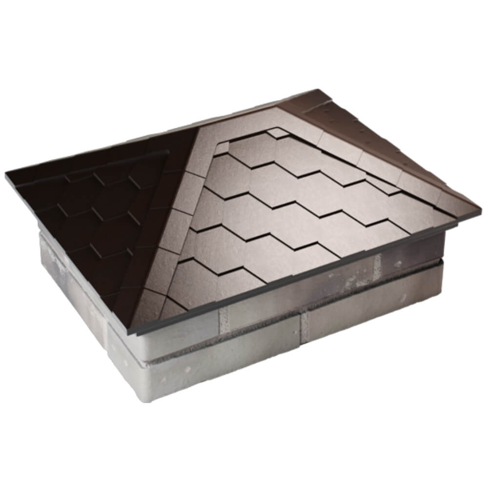 Колпак Zking Эверест Коричневый на столб 2х1.5 кирпича (520х390мм) Троицк фото