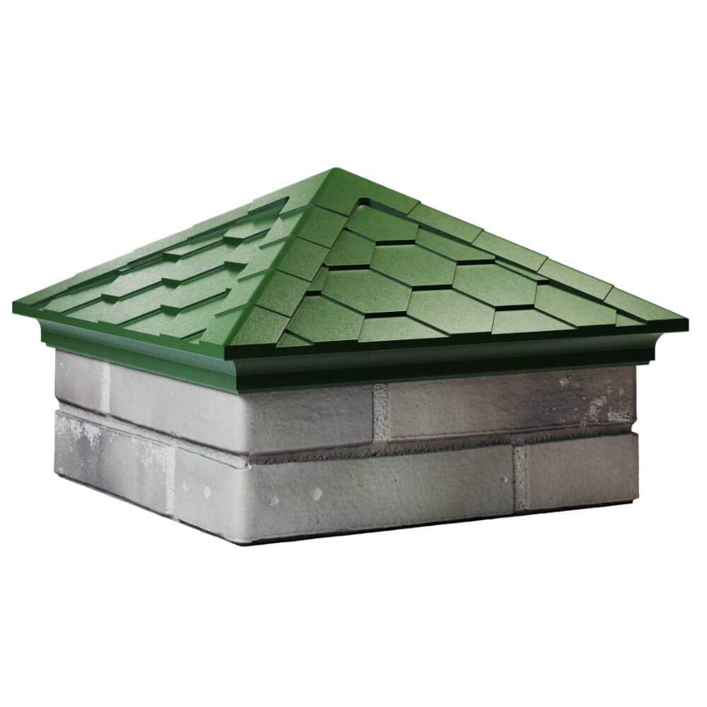 Колпак Zking Эверест Зеленый на столб 1.5х1.5 кирпича (390х390мм) в Троицке фото