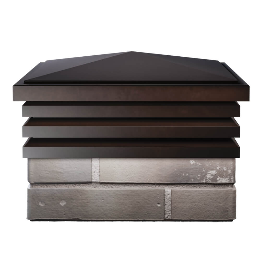 Колпак Zking Бона ХайТек Коричневый на столб 1.5х1.5 кирпича (385х385мм) Троицк фото