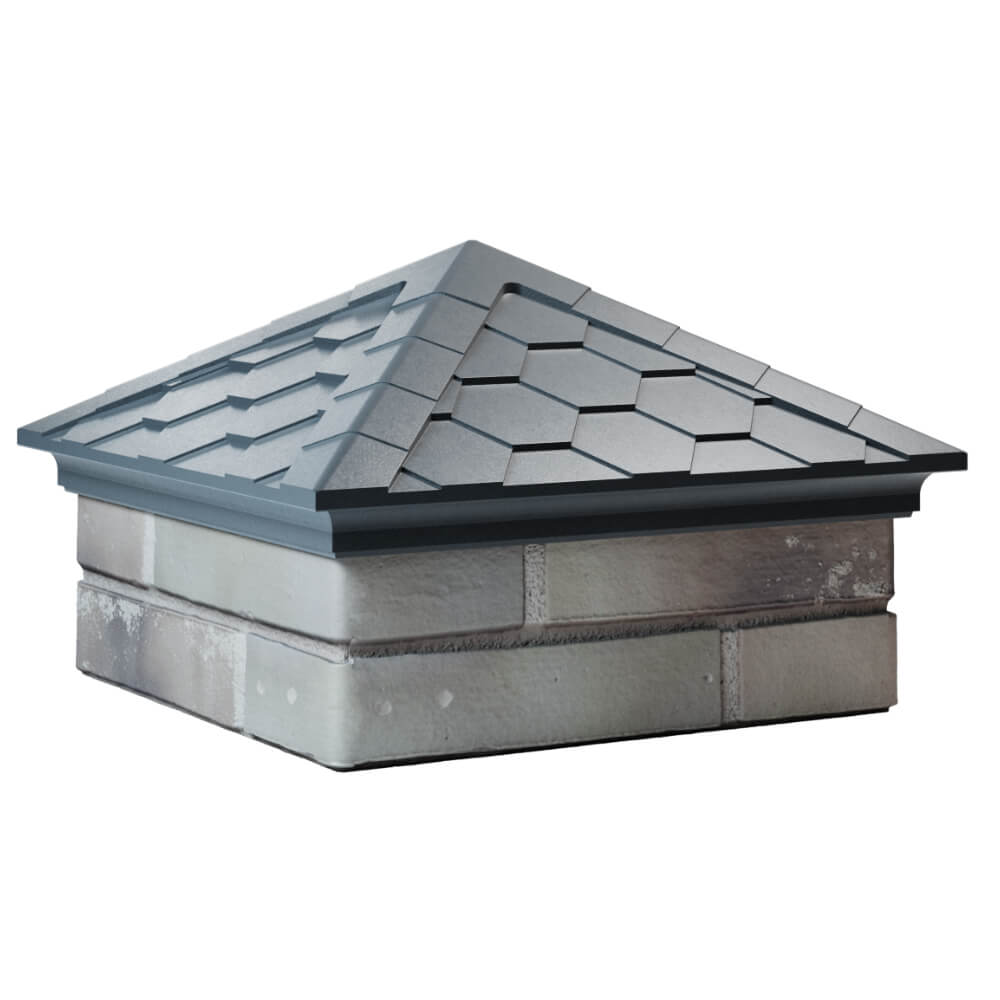 Колпак Zking Эверест Серый на столб 1.5х1.5 кирпича (390х390мм) в Троицке фото