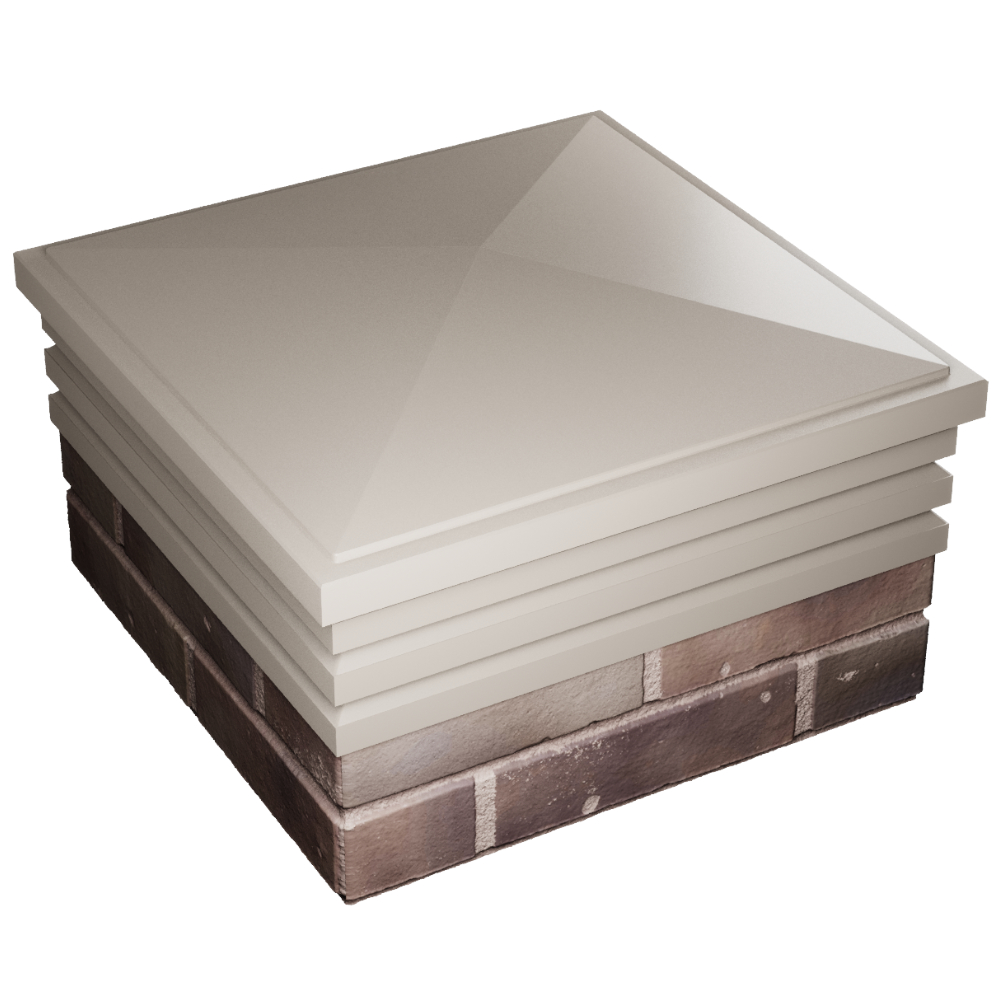 Колпак Zking Бона ХайТек Бежевый на столб 2х2 кирпича (513х513мм) в Троицке фото