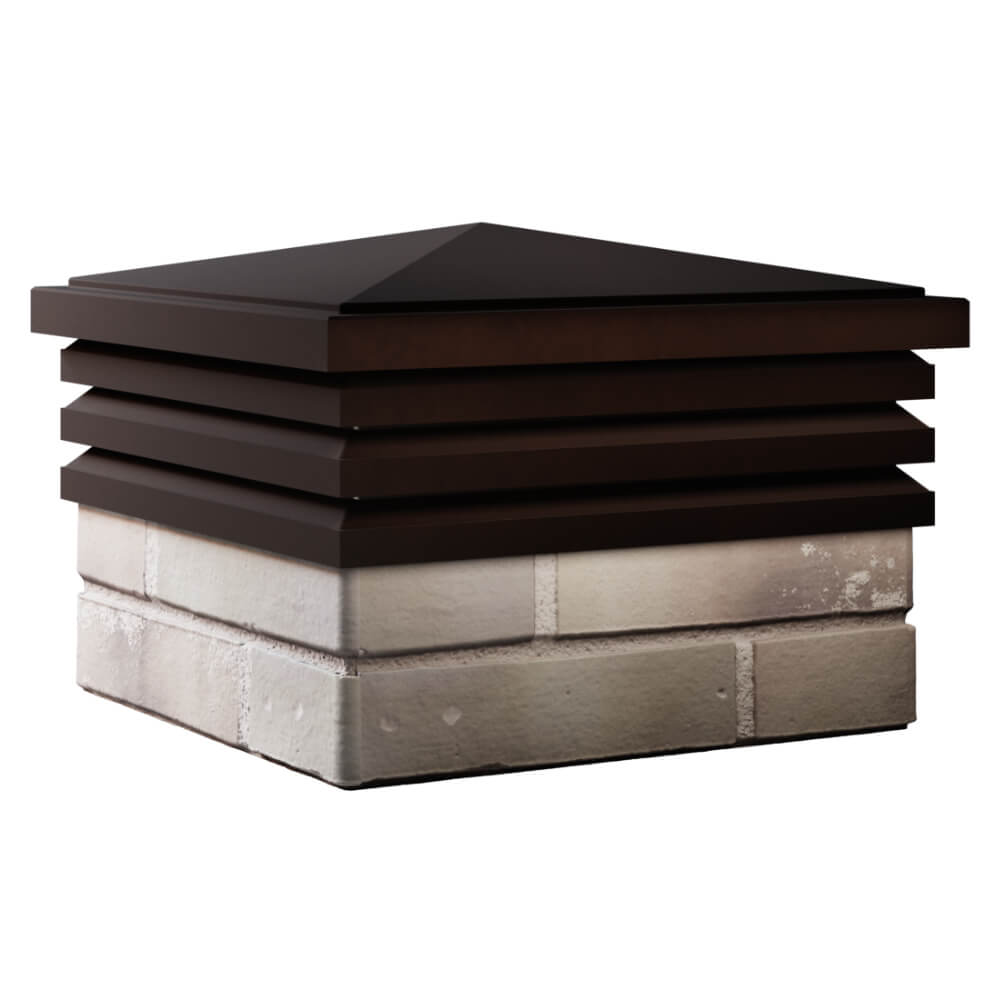 Колпак Zking Бона ХайТек Коричневый на столб 1.5х1.5 кирпича (385х385мм) в Троицке фото