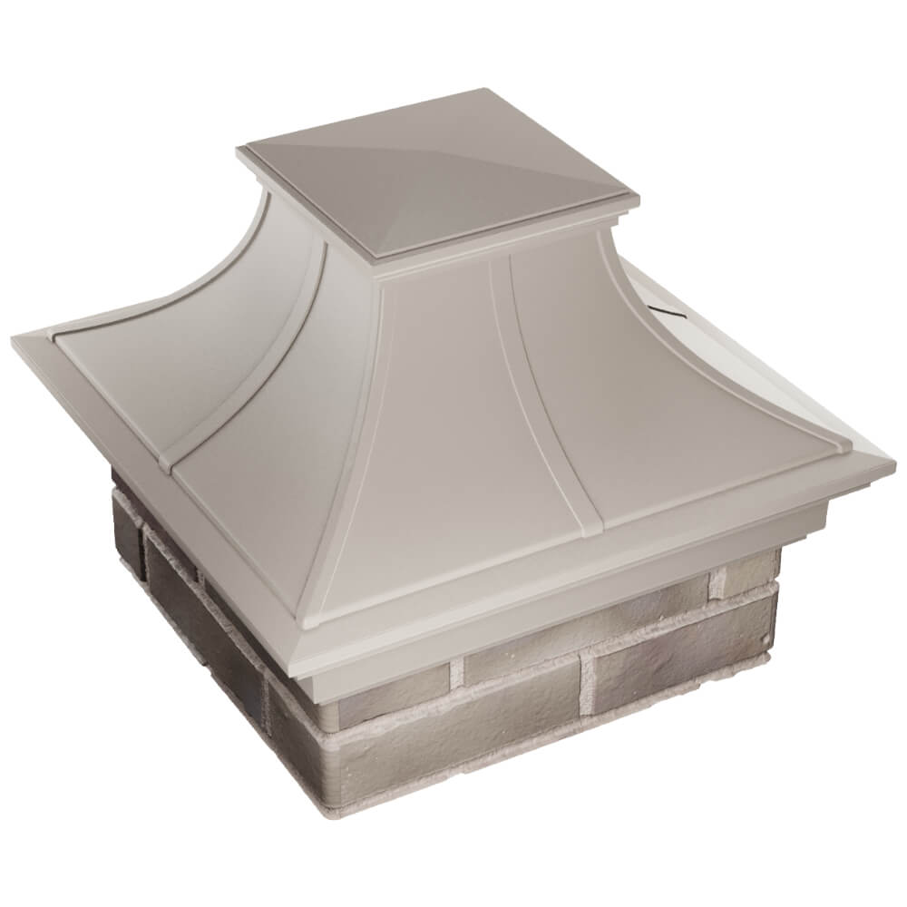 Колпак Zking Монблан Премиум Бежевый на столб 1.5х1.5 кирпича (385х385мм) в Троицке фото